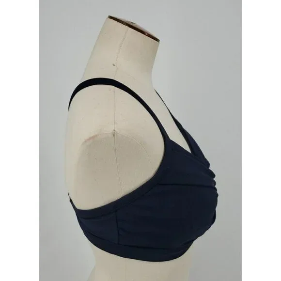 Athleta 36D / DD Navy Blue Twister Front Molded Cup Swim Bikini Top 964874 - Picture 4 of 8